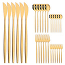 Ljojo Mint Gold Cutlery Set Stainless Steel Silverware Kitchen Tableware