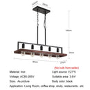 Ljojo Loft 5-Head Iron Pendant Light for Living Room and Restaurant