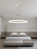Modern Black LED Pendant Lamp Ring Chandelier Lighting Fixture by Ljojo for Living Room Kitchen Dining Bedroom