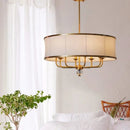 American Fabric E14 Led Chandelier Living Room Nordic Rod Hanging Lamp Gold Suspend - Ljojo