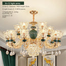LED Crystal Ceramic Retro Ceiling Chandelier European Style Luxury Lamp for Living Room by Ljojo