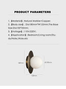 Ljojo Luxury Yunshi Stone Wall Lamp Copper Marble Sconce LED Light