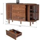 Ljojo™ Fluted Wooden Sideboard Buffet with Drawers and Shelves