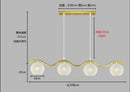 Nordic Long Dining Pendant Lights Glass Lampshade Gold Black Chandelier by Ljojo