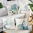 Bohemian Abstract Cyan & White Throw Pillow Covers by Ljojo - Set of 4