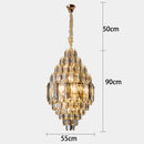 Ljojo Luxury Crystal Living Room Chandelier - Modern Stair Pendant Lamp Indoor Lighting