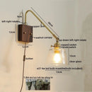 Ljojo LED Wall Lamps: Modern Style for Bedroom, Bathroom, Living Room, Walnut Copper Fixtures