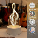 3D LED Night Light in Music Symbol Style - USB Powered Creative Decoration for Music Enthusiasts