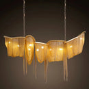 Italian Luxury Gold Tassel Chandeliers Designer Lighting Living Dining Room Decor Aluminum LED Pendant Lamp Villa Hanging Lights