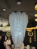 Ljojo Luxury Crystal Beading Chandelier Dimmable LED Lighting Fixture for Dining Room & Kitchen Island