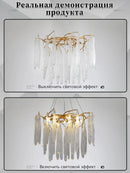 Crystal Pendant Chandelier Lighting Modern Luxury Argent Fixture for Living Room by Ljojo