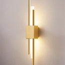 Ljojo Luxe Gold LED Tube Wall Sconce with Marble Accent