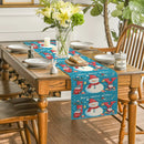 Holiday Table Runner Set by Ljojo: Festive Snowman Deer Dwarf Decor for Kitchen Party