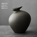 Ljojo™ Black Terracotta Abstract Vase Coarse Pottery Retro Glazed Flower Arranger