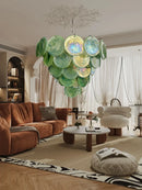 Murano Glass Chandelier: Blue Green Pink Glossy Ceiling Light for Girls Room by Ljojo