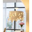 French Restaurant Pendant Lamp Modern Cream Iron Chandelier Bedroom Dining Table White Butterfly - Ljojo