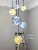 Clear Glass Ball Staircase Pendant Lighting for Living Room by Ljojo