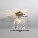 Ljojo Modern Amber Glass LED Ceiling Lights with Copper Socket for Home Decoration