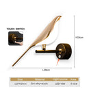 Ljojo Magpie Bird Wall Light - 360° Rotatable Touch Switch LED Wall Sconce