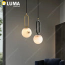 Ljojo Small Chandelier All Copper Natural Marble Decoration for Luxurious Bedroom