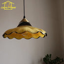 French Medieval Retro Glass Petal Pendant Lights LED E27 Designer Cream Wind Hanging Lamp for Kitchen Island by Ljojo