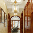 American Country Hanging Lamp Bronze Glass Chandeliers by Ljojo for Living Dinner Room Corridor