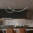 Nordic Line Black Chandelier: Modern LED Pendant Light for Dining Room by Ljojo