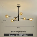 LED Chandelier Black/Gold Modern Pendant Light for Living Room - Ljojo