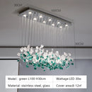 Modern Green Stone Glass LED Pendant Lights - Ljojo Chandeliers for Living Room Villa Hotel Decor