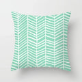 Ljojo Mint Green Geometric Printed Cushion Cover for Home Sofa Décor