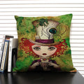 Ljojo Mermaid Linen Cushion Cover for Living Room Sofa Decoration