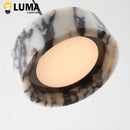 Italian Luxury Design Calacatta Marble Pendant Lamp Round Black White Stone Hanging Light Ljojo