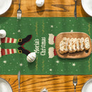 Christmas Shoes Snow Point Table Runner by Ljojo - Farmhouse Dining & Wedding Party Decor