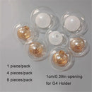 Ljojo 1/4/8pcs Pack 1cm Opening Globe G4 Glass Shade Replacement - D8cm D10cm 11mm Fitter Glass Lampshade Cover