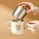 Ljojo Kids Double Layer Stainless Steel Water Cup with Handle