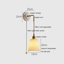 IWHD Japan Style Ceramic LED Wall Sconce with Adjustable Copper Arm for Bedroom and Bathroom - Nordic Modern Wandlamp by Ljojo