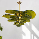 Ljojo Scandinavian Murano Green Pink Glass Chandelier - LED Art Decor for Hotel Restaurant Lobby