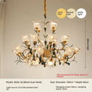 French Retro Living Room Glass Crystal Pendant Light by Ljojo - Luxury Designer Cream Style