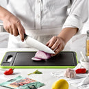 Ljojo 4-in-1 Black Double-sided Chopping Board with Knife - Kitchen Accessory