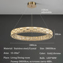 Nordic Style Crystal Chandelier Pendant Ceiling Lamp - Luxurious LED Lighting by Ljojo
