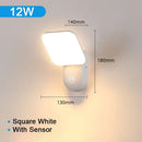 Ljojo 12W Outdoor Wall Lamp - Motion Sensor LED Aluminum Sconce, Waterproof IP65
