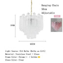 LED Pink Clear Glass Chandelier Stylish Designer Texture for Staircase Decor by Ljojo