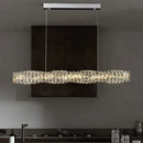 Ljojo Luxury Crystal LED Pendant Lamp - Silver Chandelier Lighting for Living & Dining Room