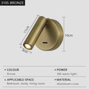 Ljojo LED Wall Lamp Rotating Reading Light for Bedroom Hotel Living Room