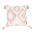 Bohemian Pink Geometric Tassel Throw Pillow Cover for Living Room Sofa by Ljojo