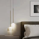 Ljojo Minimalist Pendant Lights: Gold/Black Adjustable Chandeliers for Bedroom, Living, Dining Room