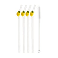 Ljojo Lemon Glass Straw Set: Reusable Eco-Friendly Straws for Smoothies, Cocktails