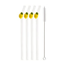 Ljojo Lemon Glass Straw Set: Reusable Eco-Friendly Straws for Smoothies, Cocktails