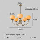 Nordic Vintage Glass LED Pendant Lights Elegant Chandelier by Ljojo