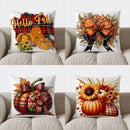 Autumn Plaid Pumpkin Pillow Cover - Ljojo Decorative Throw Cushion for Sofa, Bedroom, Car